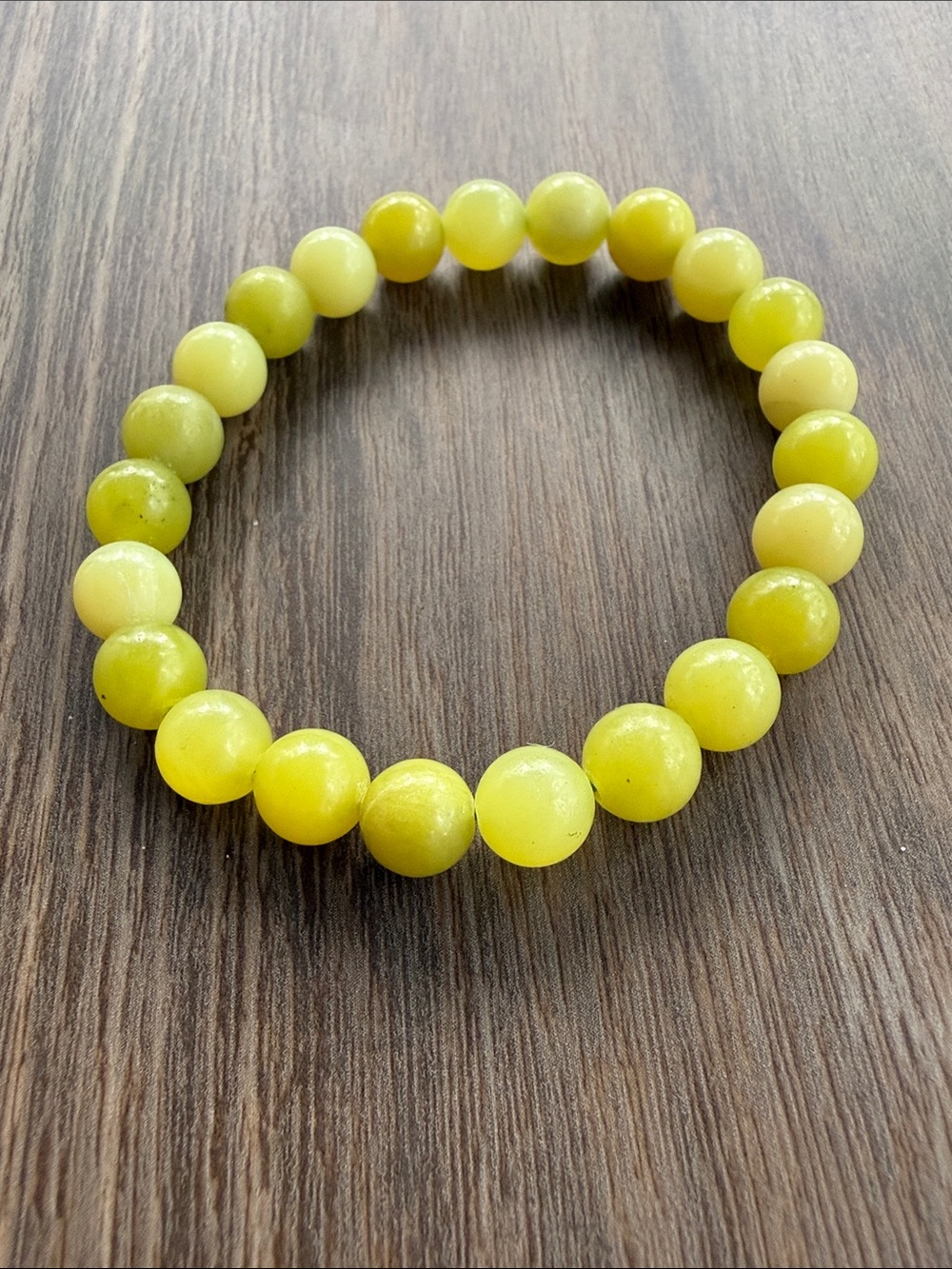 Lemon Jade Natural Gemstone Beads Size 7 1/2” Stretch 8mm Beaded Bracelet Unisex